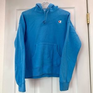 Blue champion hoodie reverse weave